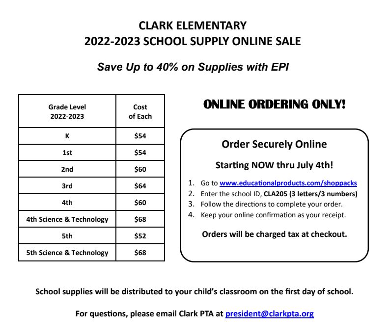 EPI School Supply Campaign 22-23